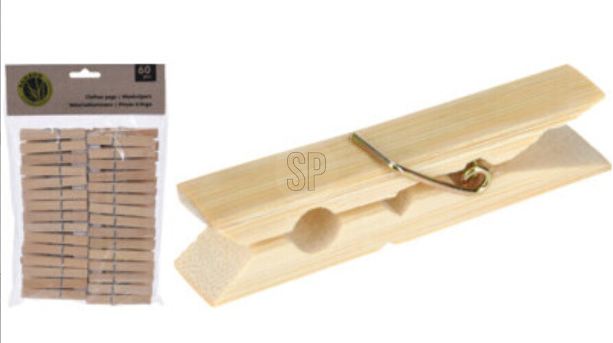 Wscheklammern 60 Stck Bambus | Wscheklammern | Joybuy