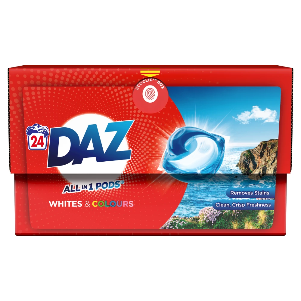 All Daaz Daz ALL in 1 PODS, Washing Liquid Laundry Detergent Capsules, Whites ...