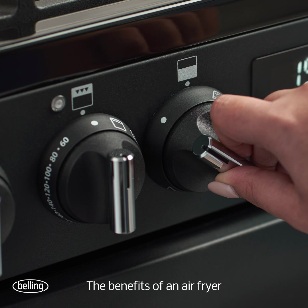 Belling FARMHOUSE 90Ei Induction Range Cooker – 90cm, 5-Zone Induction Hob with Link+, Dual Electric Ovens, AirFry Function, Black, A Rated image 0