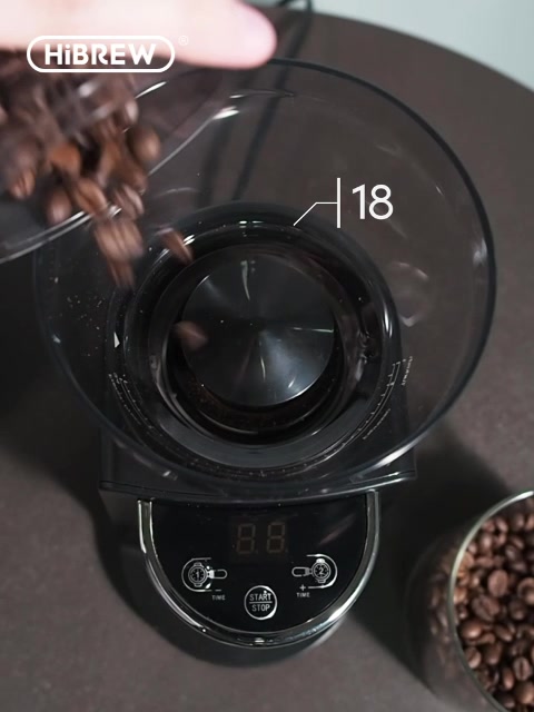 HiBREW G3 Electric Coffee Grinder, 34-Gear Scale, 210g Bean Container, 100g Powder Tank, 48mm Conical Burr, Anti-Static Function, Manual/Auto Mode image 0