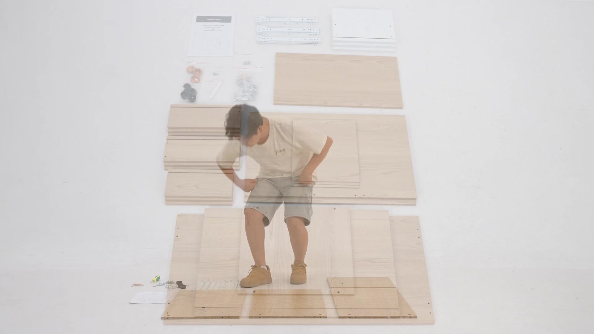 Junior Vida Desk Neptune 3 Drawer White/Oak Effect image 0