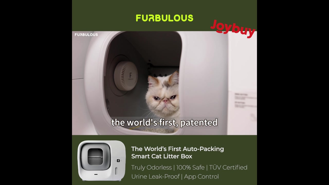 FURBULOUS [Certifiée TÜV] 1ère Maison de Toilette au Monde avec Emballage et Scellage Automatiques - Sans Odeur, Structure Anti-Pincement, Contrôle par App et Recharge de Sacs Auto, Anti-Fuite d'Urine (Inclus Kit de Démarrage 4 Semaines) image 0