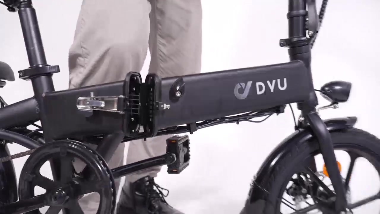 DYU A1F Pro Folding Electric Bike 25oW Motor City Ebike 36V7.5AH Battery Electric Bike 16 inch tire commuter electric bike -Black image 0