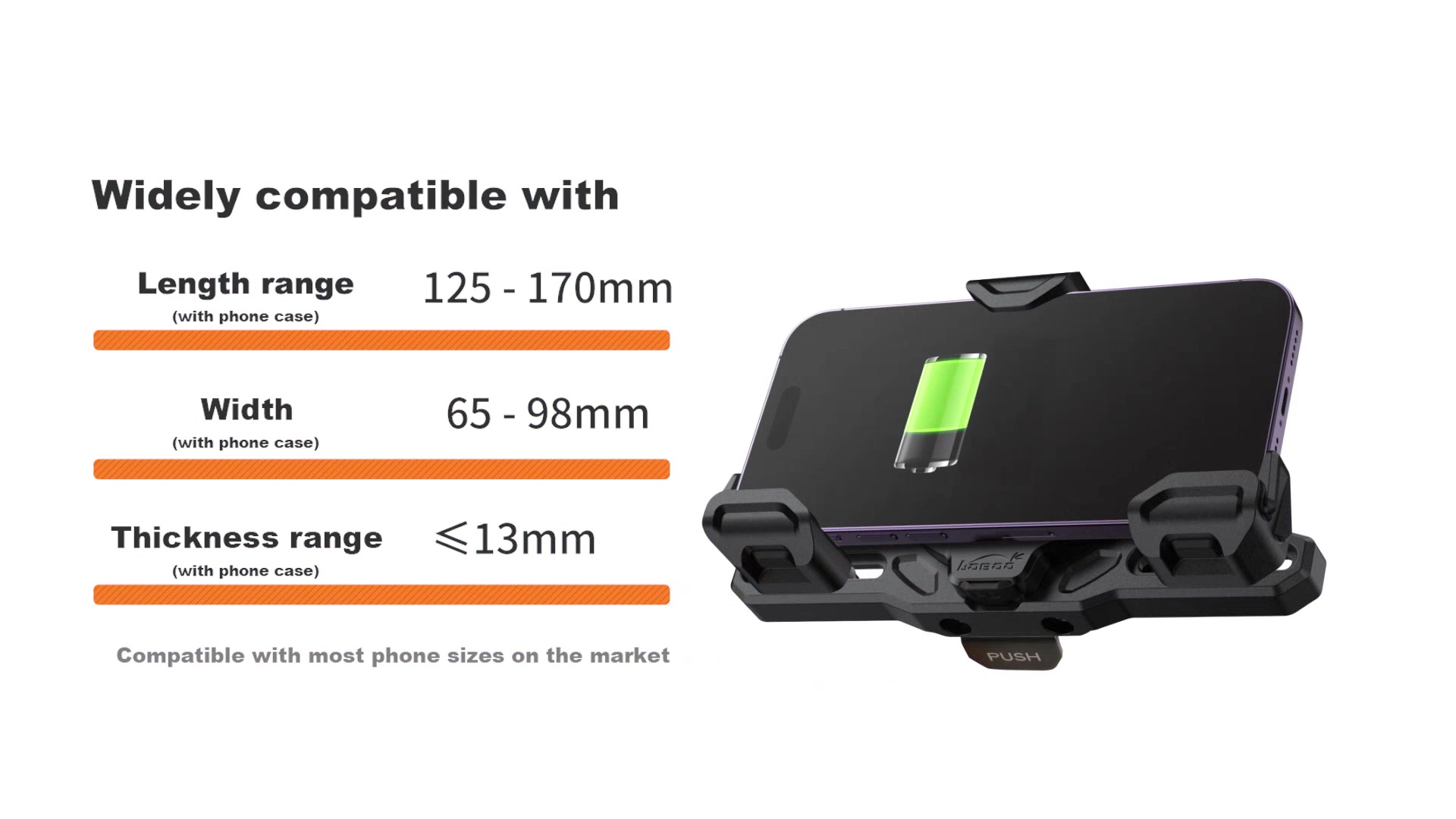 LOBOO PH02S Vibration Dampening Phone Mount | Anti-Theft & One-Hand Operation | Optional 15W Wireless Charging image 0