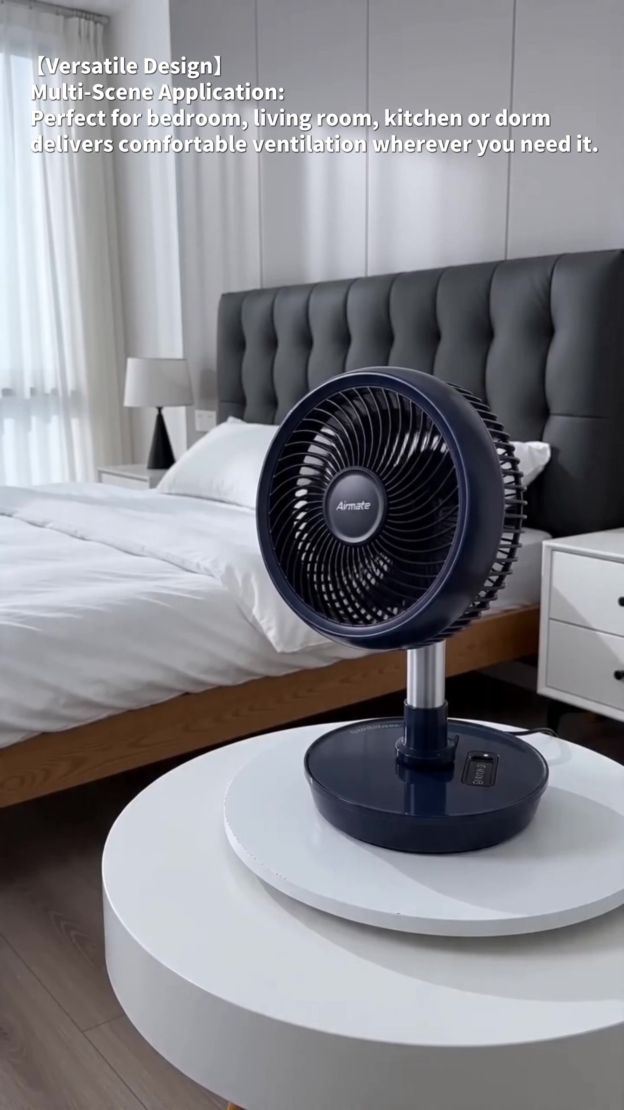 Ventilateur de Circulation d'Air Pliable Airmate, Moteur DC Économe en Énergie, Silencieux 32dB, Télécommande, 8 Vitesses & Mode Tempête, Minuterie 8h, Hauteur Réglable, Compact Portable, Nettoyage Facile image 0