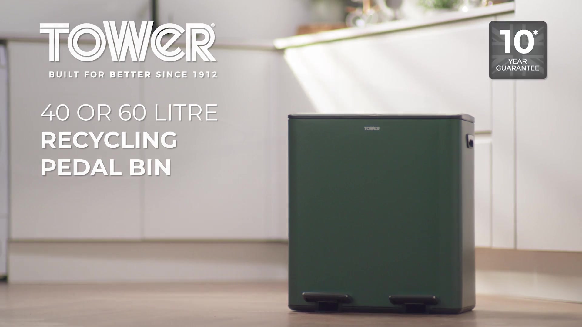 Tower Recycling Pedal Bin with Two Compartments 40L - Stainless Steel image 0