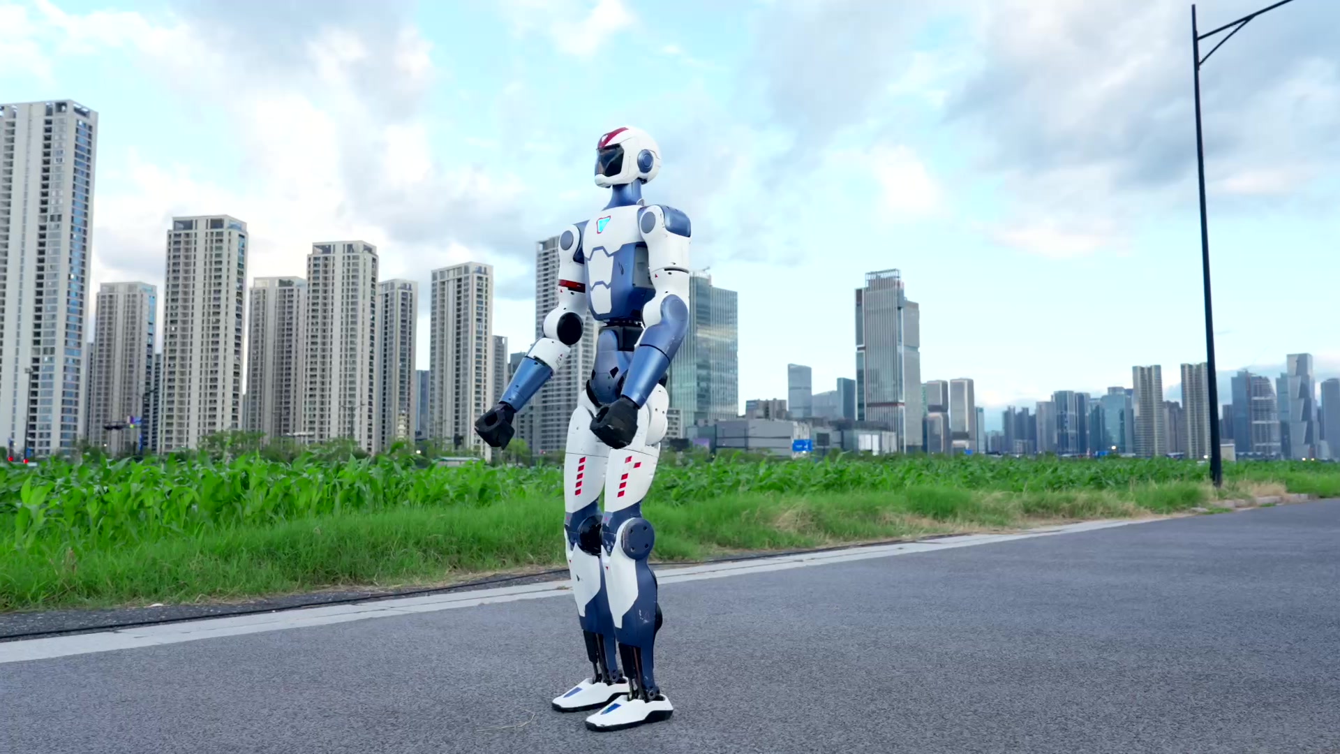 Unitree R1 Air Humanoid Robot Embodied Intelligence, Monocular Camera, 20 Degree of Freedom, Smart Interactive Communication with AI Voice Model, Red and Gold image 0
