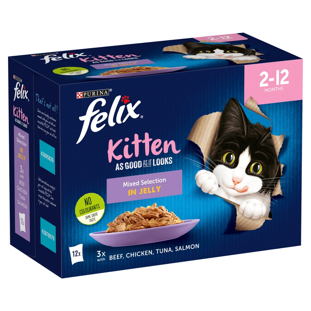 Felix Kitten As Good As It Looks Mixed Selection in Jelly 2-12 Months 12 x 85g (1.02kg)