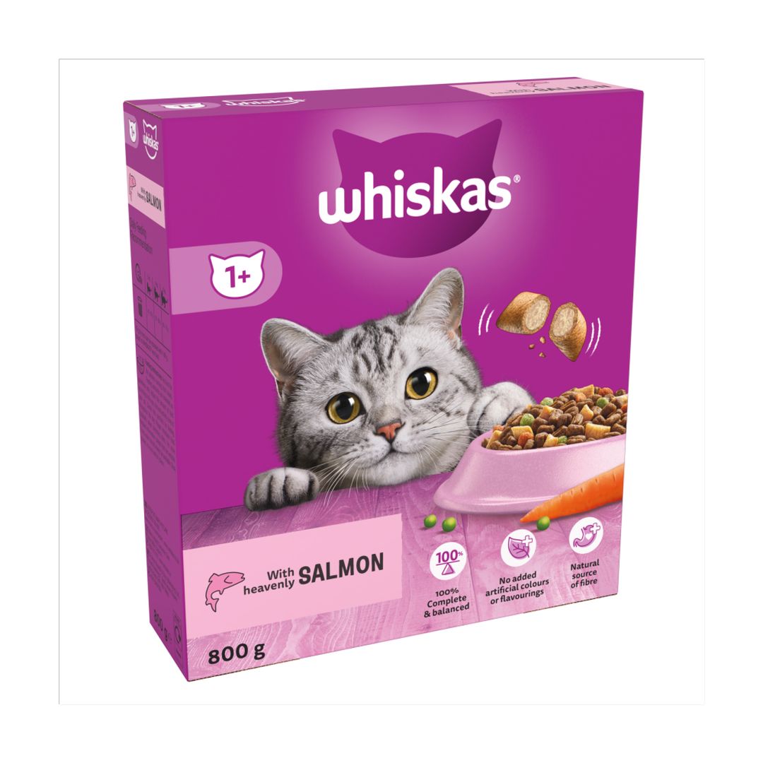 Whiskas 1+ Salmon Adult Dry Cat Food 800g