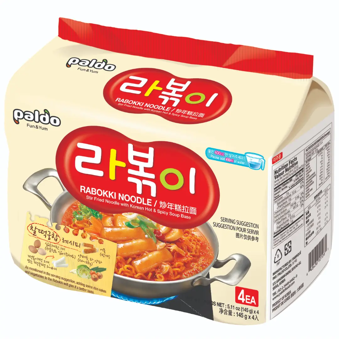paldo Rabokki 145g (4 pack) 八道辣炒年糕风味拉面 145g (4 连包)