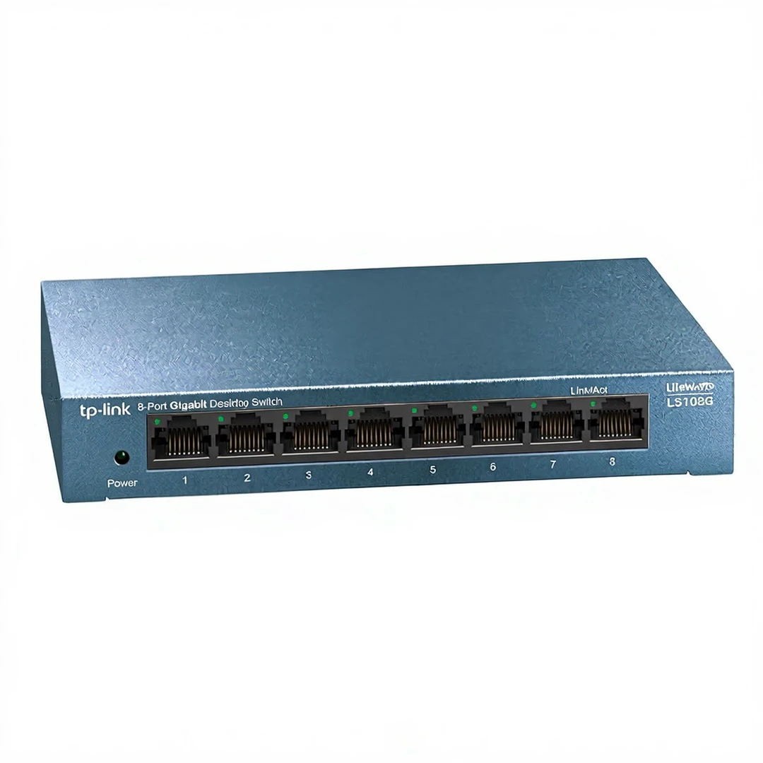 TP-Link TL-LS108G LAN-Switch 8-Port Netzwerk-Switch (Plug-and-Play Gigabit-Switch LAN-Splitter, Lüfterloser Ethernet-Hub, Robustes Metallgehäuse)