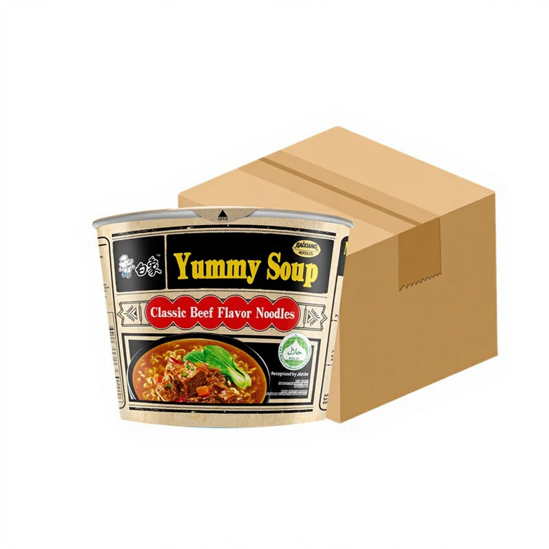 Baixiang Soupe de nouilles au bœuf classique 12*105g (boîte entière)