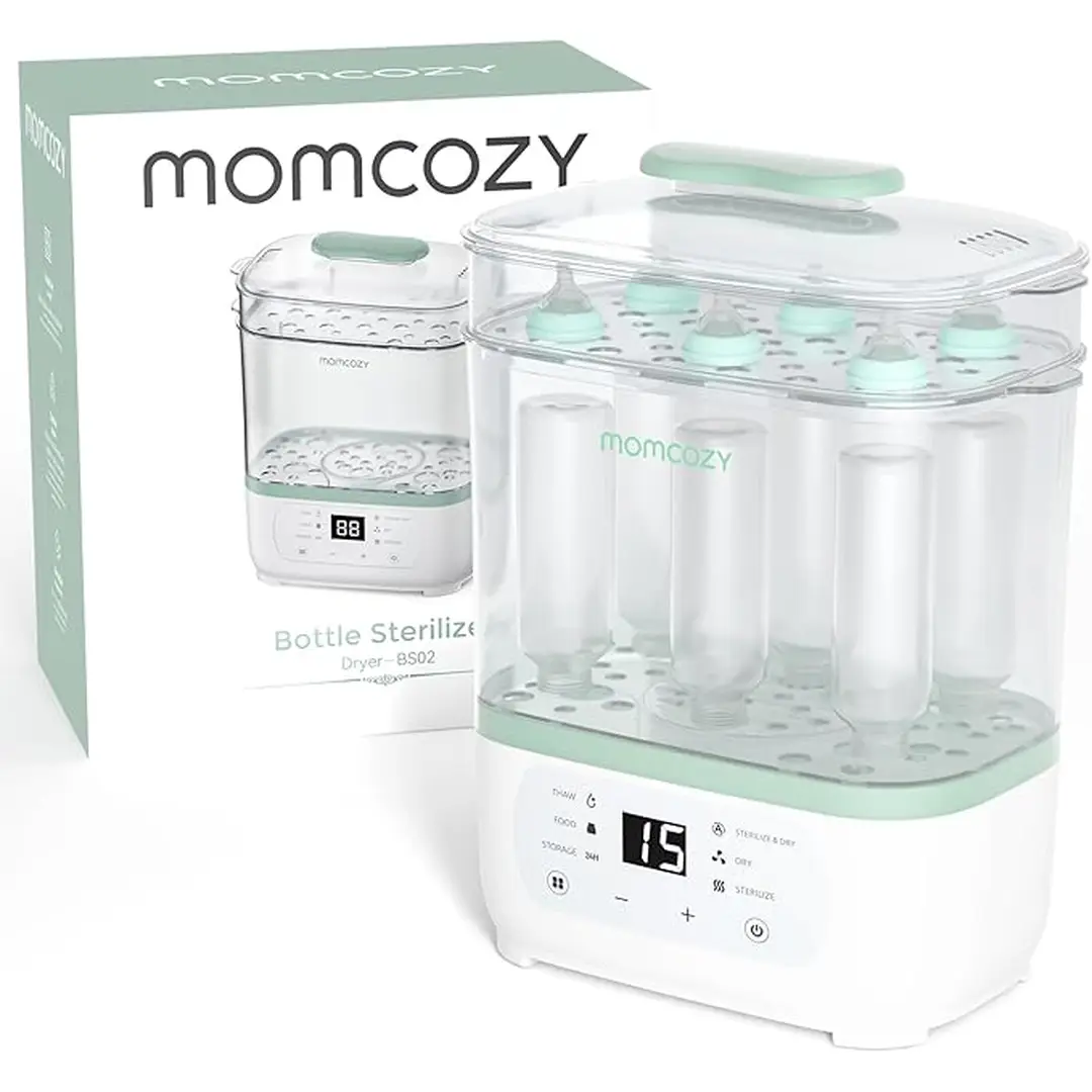 Momcozy 8-in-1 Electric Steam Baby Bottle Sterilizer & Dryer, Multi-Function, Single Unit