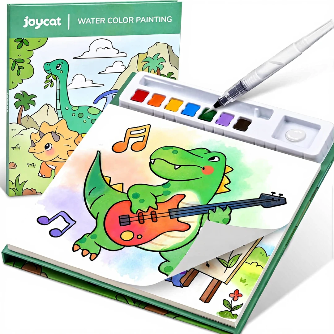 JoyCat Livres de coloriage à l’eau, thème dinosaures et véhicules
