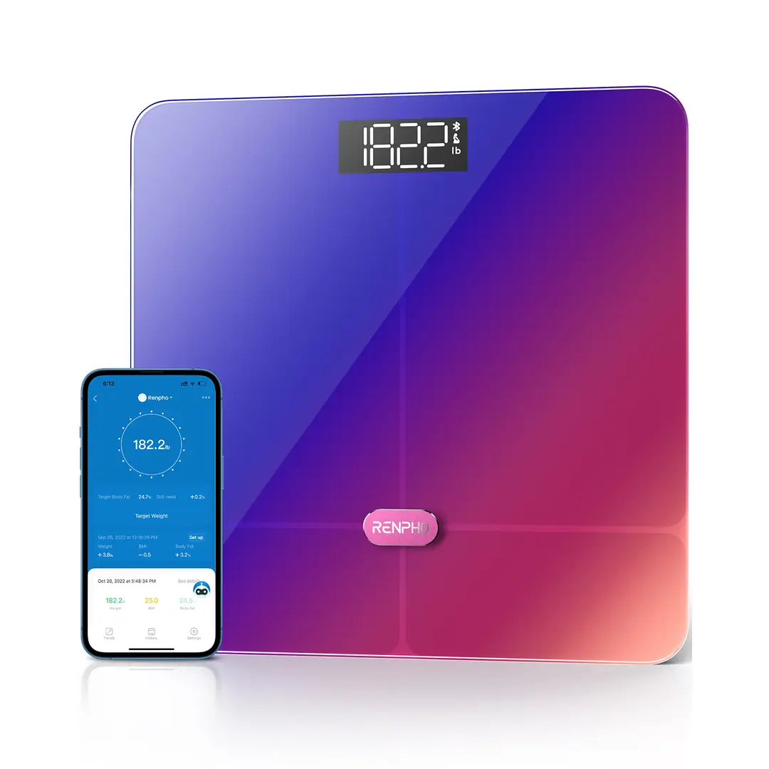 RENPHO Elis 2 Smart Body Weighing Scale, Measures BMI & Weight, Bluetooth & App Compatible, 13 Body Metrics, Multicolour