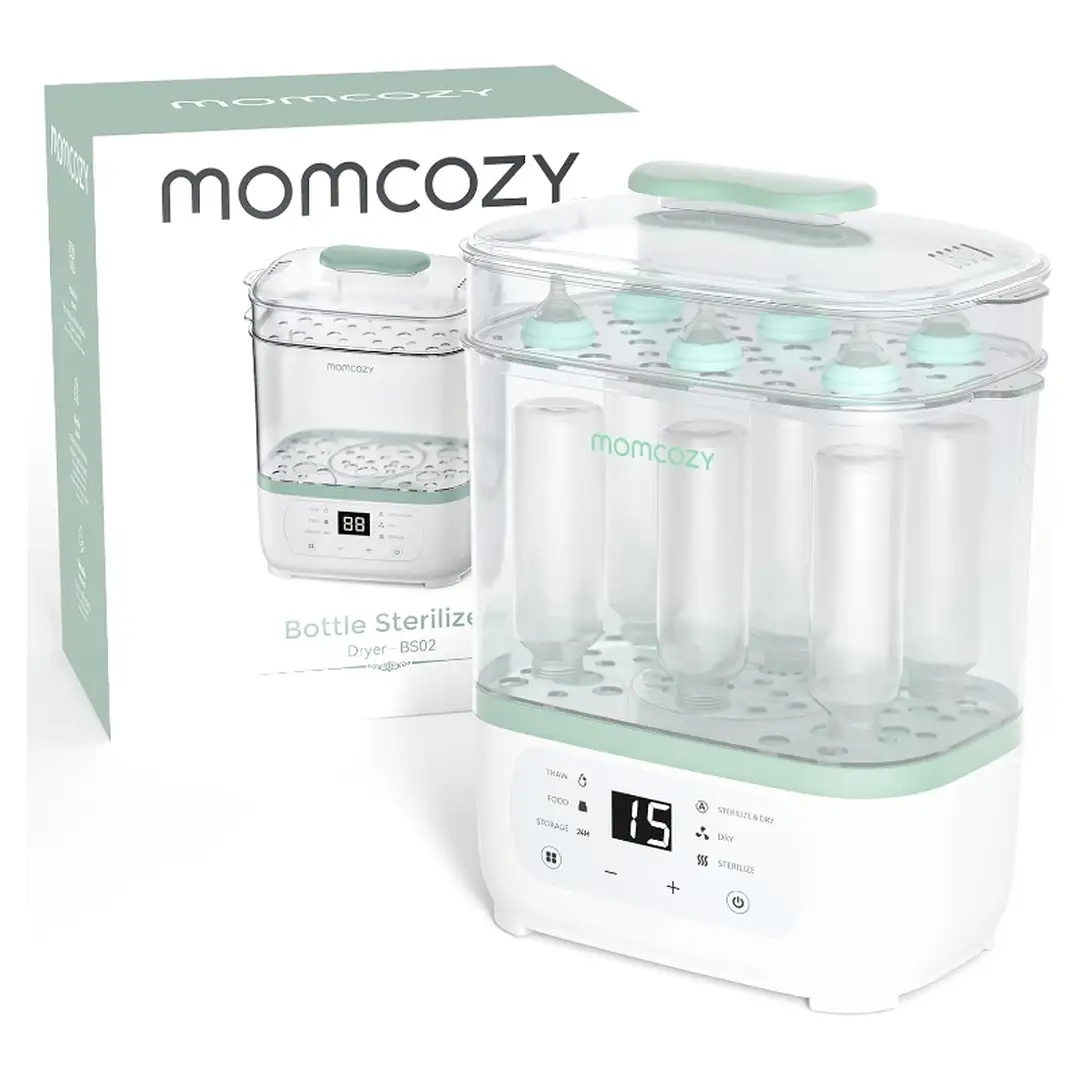 Momcozy Stériliseur vapeur et séchage pour biberon 8-en-1, électrique, multifonction, vendu à l’unité