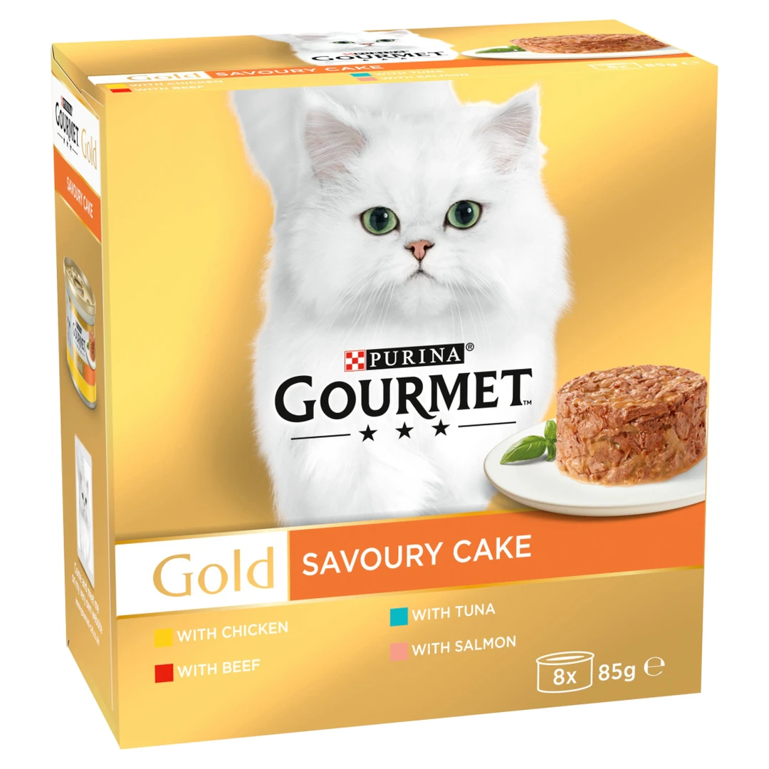 Gourmet Gold Savoury Cake Meat 8 x 85g (680g)