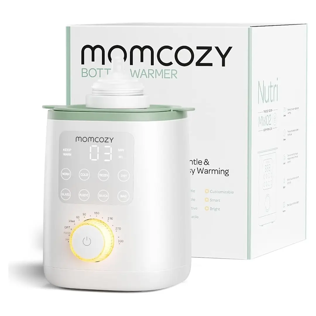 Momcozy Nutri 9-in-1 Baby Bottle Warmer with Night Light, Accurate Temperature Control, Preserves Nutrients in Breast Milk, Compatible with All Bottle Sizes