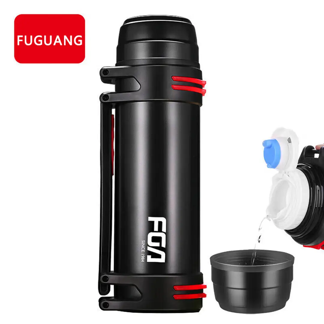 FUGUANG Carafe isotherme 304 en acier inoxydable, isolation sous vide, pichet de voyage pour l’extérieur, 2,2 L - Noir