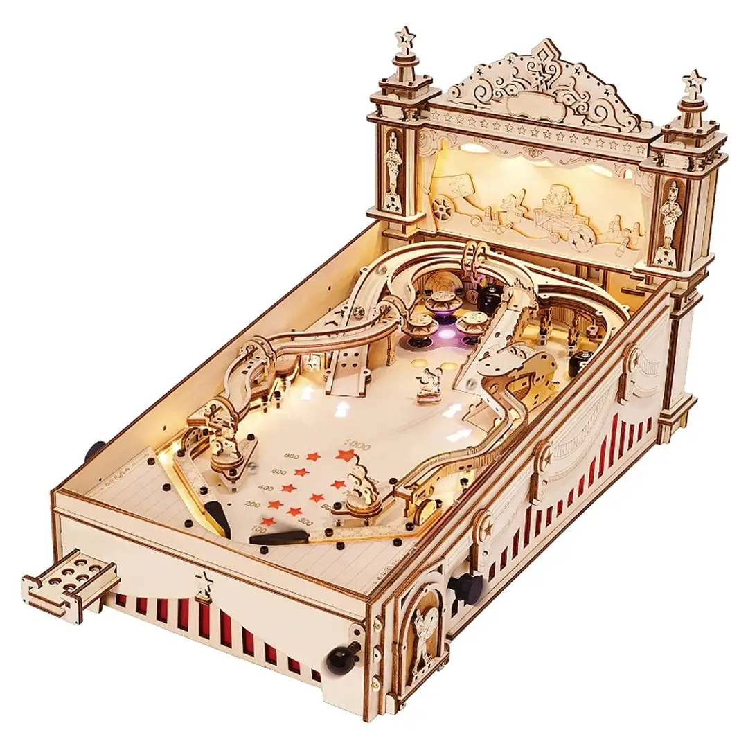 Robotime ROKR Pinball Game 3D Wooden Puzzle Building Toys ‎27.5 x 27.5 x 47.5 cm 1PC