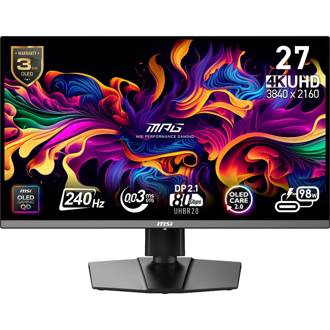 MSI MPG 272URX QD-OLED computer monitor 67,3 cm (26.5") 3840 x 2160 Pixels 4K Ultra HD Zwart