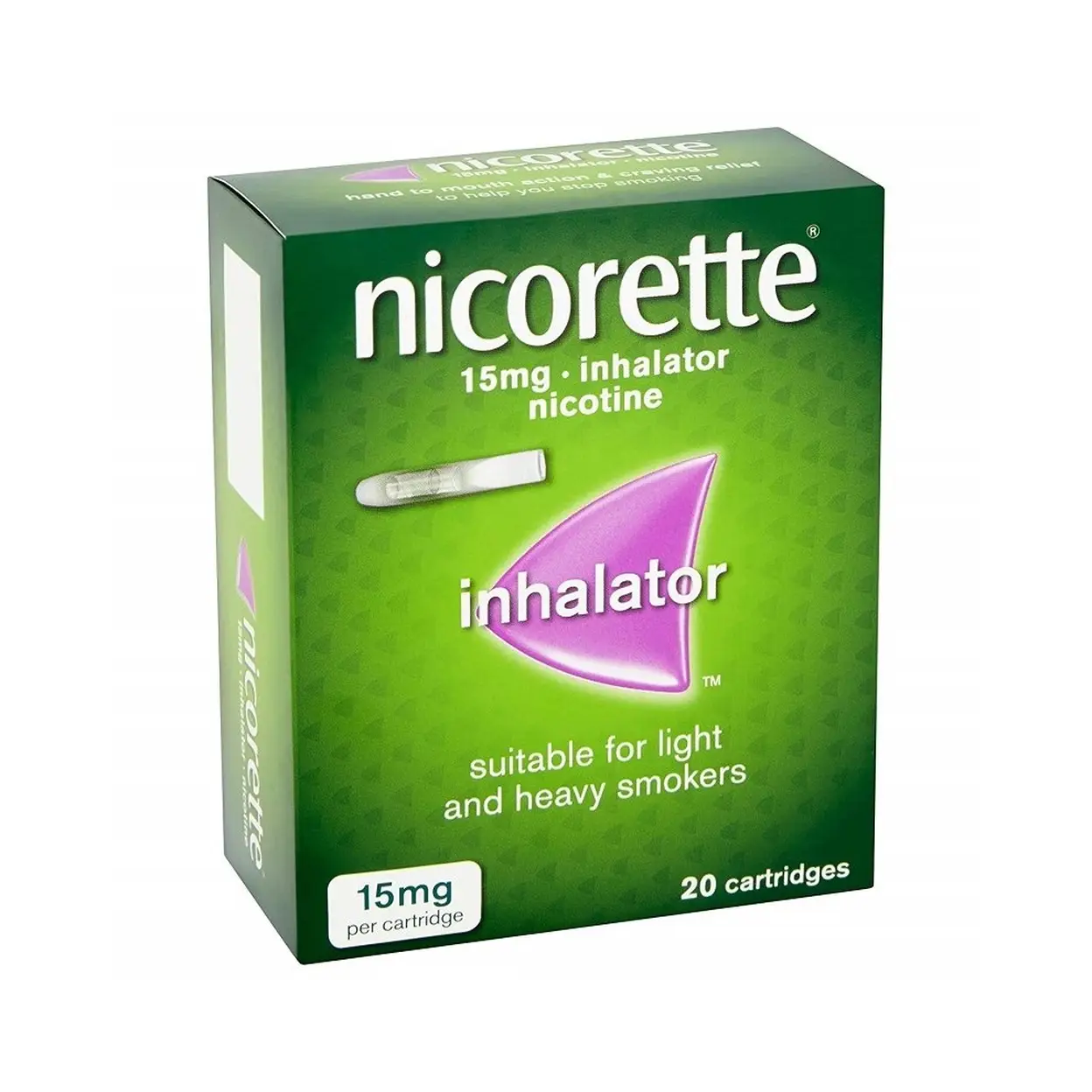 Nicorette 15mg Inhalator Quit Smoking Aid 20 Cartridges | Nicotine ...