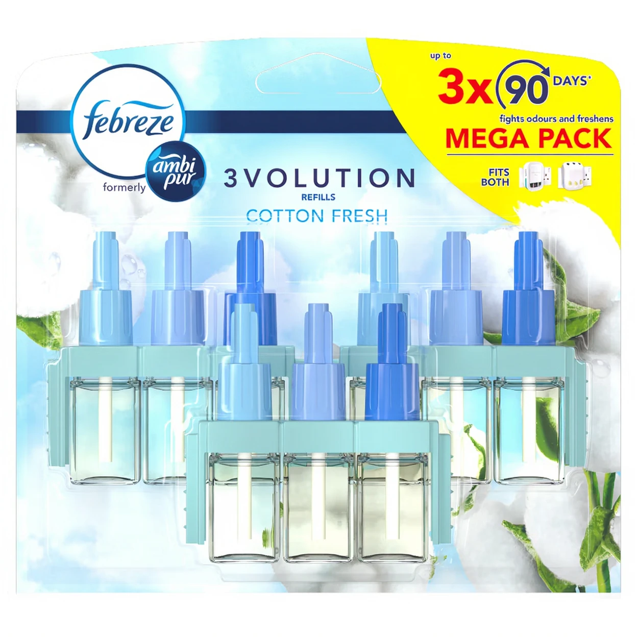 3volution Plug In Febreze 3Volution Air Freshener Plug In, Refill, Cotton Fresh, 9 per ...