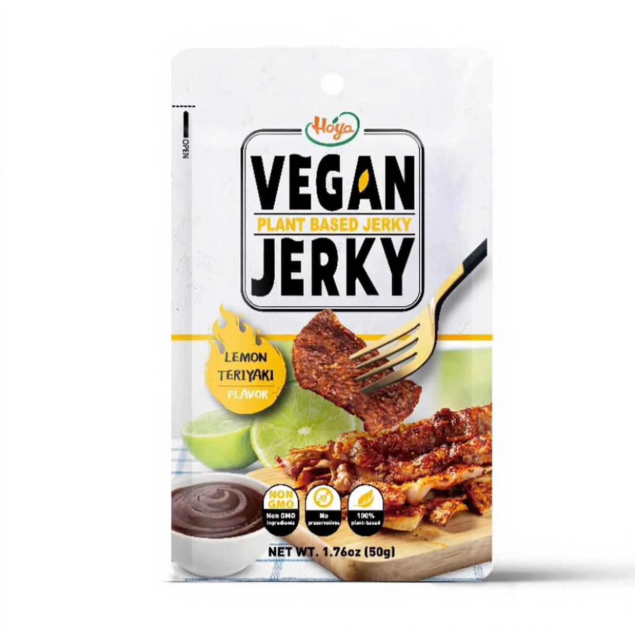 Hoya Vegan Jerky - Lemon Teriyaki Flavor 50g Vegan Jerky - Lemon ...