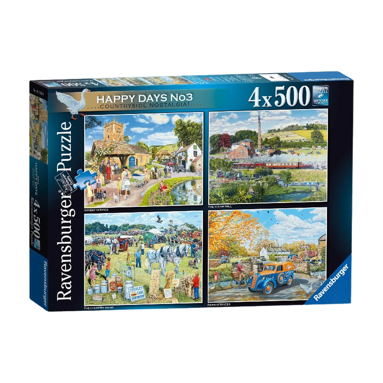 Ravensburger – Lot 4 Puzzles Angleterre 500 Pièces – York Oxford Brighton Bourton – Dès 10 Ans