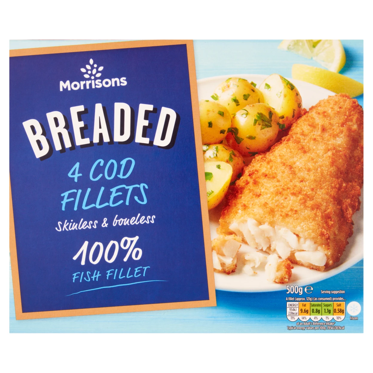 Morrisons 4 Breaded Cod Fillets 500g | Frozen Fish & Seafood | Joybuy