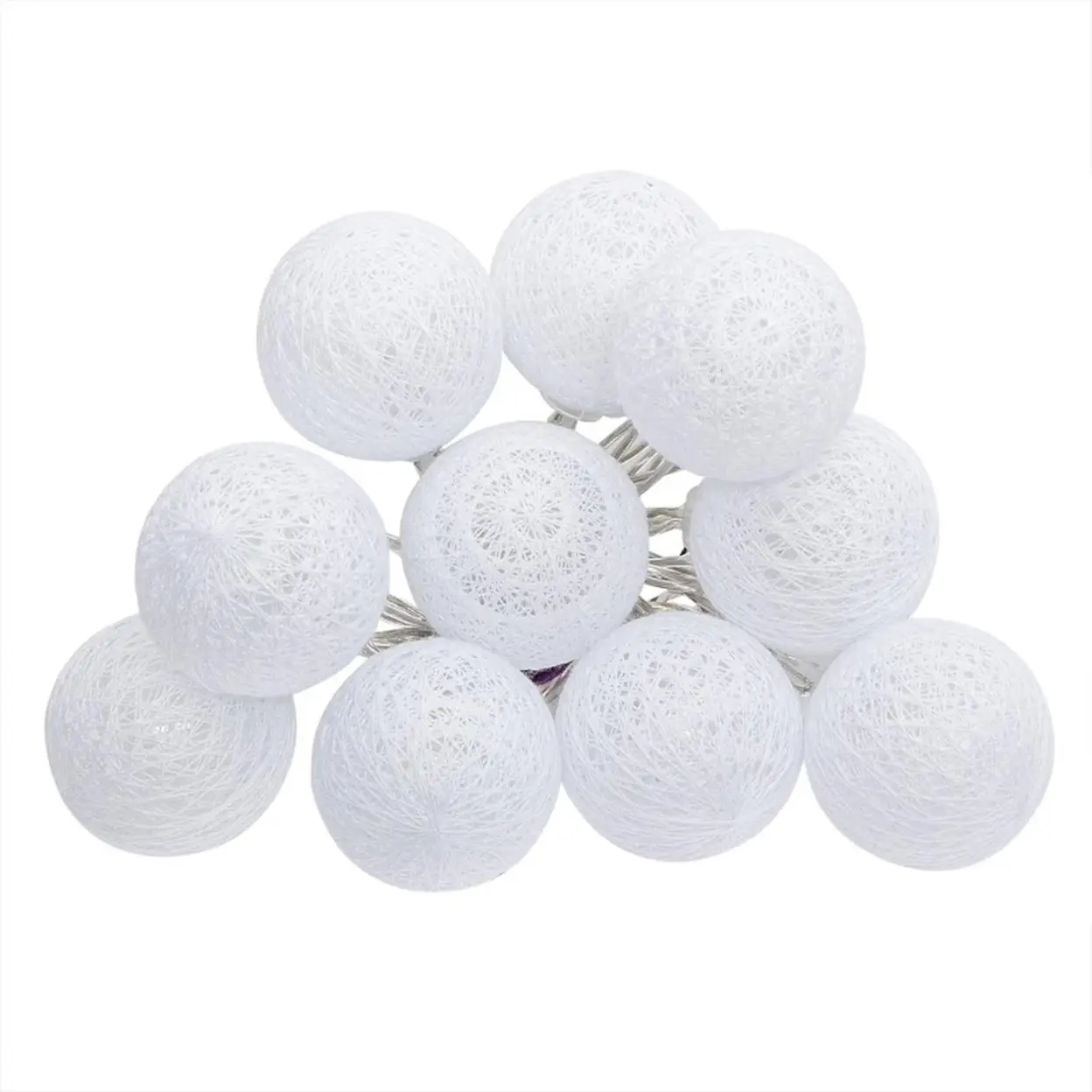 Atmosphera batteriebetriebene LED-Lichterkette, 10 Kugeln, Durchmesser 6 cm, weiß | Spezial- & Dekorationsbeleuchtung