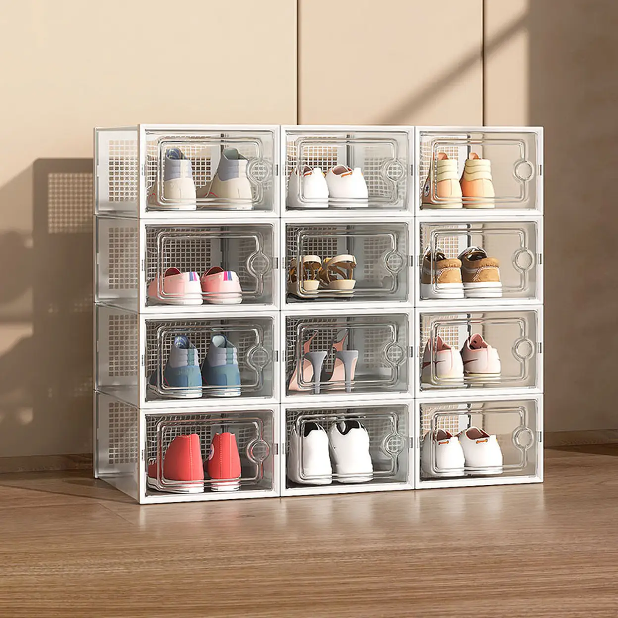 ochama-transparent-shoe-boxes-plastic-made-simple-style-dustproof