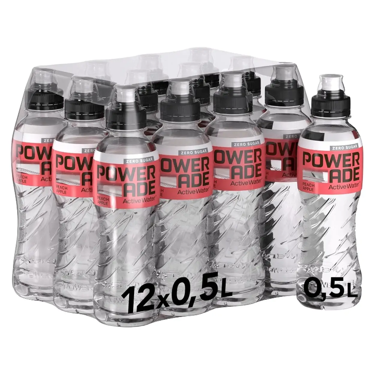 Powerade Active Water Peach-apple 12x0.5l | Energy, Sports & Health ...