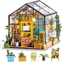 Robotime Rolife Cathy's Flower House DIY Dollhouse Kit 23.6 x 17.8 x 18cm 1PC,Home decoration, bookshelf decoration,Craft Gifts for Adults and Teens,Educational toys image 1