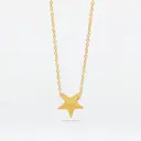16-Inch 18K Gold Plated Star Charm Necklace, Celestial Stainless Steel Dainty Pendant image 0
