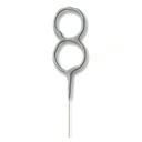 Morrisons Cake Candle Sparkler Number 8 Silver image 0