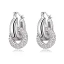 Ever Faith Stud Earrings Matte Silver Plated Love Knot Stud Earrings, Hypoallergenic Earrings image 0