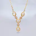 18-Inch Women's 18K Gold Plated Station Necklace with Oval Charms image 0