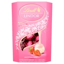 Lindt Lindor Cornet Strawberries & Cream 200g image 0