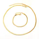 Flat Snake Bone Herringbone Chain Set, Wide Blade Bracelet & Choker Necklace, Retro 18K Gold PVD Stainless Steel image 0