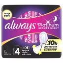 Always Platinum Sanitary Towels Secure Night (Size 4) With Wings 7Pads image 0
