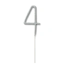 Morrisons Cake Candle Sparkler Number 4 Silver image 0