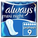 Always Maxi Profresh Night Sanitary Towels Without Wings 9 Pads image 0