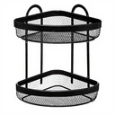 5five Mayaj Étagère d'angle à 2 niveaux en métal - Noir image 0