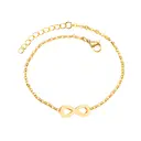 Stainless Steel Infinity Charm Bracelet, 18K PVD Gold Plated, 17+3cm Minimalist Jewelry image 0