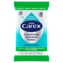 Carex Cleansing Hygiene Wipes Antibacterial Biodegradable Fibre 15Wipes image 0