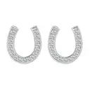 Ever Faith Clear Cubic Zirconia Lucky Horseshoe Stud Earrings image 0