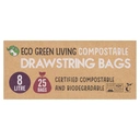 Eco Green Living Compostable Drawstring 8L Bin Bags (25 Bags)  image 0