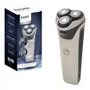 Bauer Rechargeable Wet & Dry Rotary Shaver,Triple Floating Heads, USB Rechargeable, Wet & Dry Use, Chrome image 0