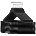 Wooden Hanger, 44.5x23x1.2cm, Black/Silver, Set Of 20 image 0